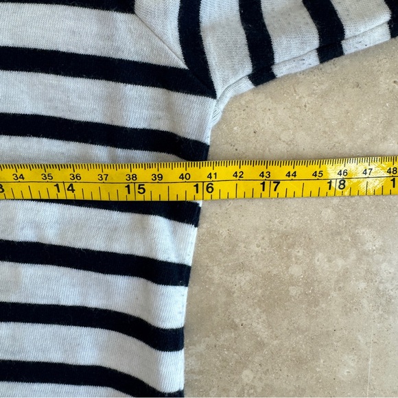 J Crew Black Stripe Long Sleeve Bow Tie Back Womens Size XS Boat Neck Pullover - Picture 8 of 10